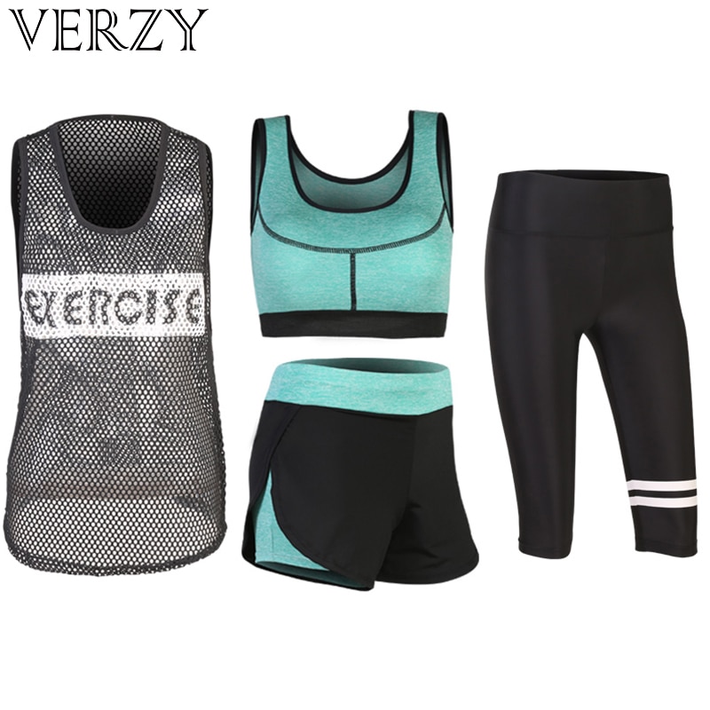 䰡 Bra + Blouse + Short +  ߴµ 뽺 3-4 Pieces 䰡 Set ѵڷ õ &  Running  Jumpsuit  ƮϽ Sport   Women